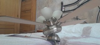 Ventilador de techo aspas madera nogal