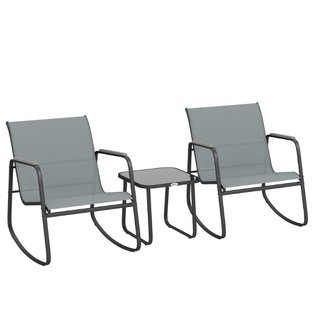 Set da Esterno 3pz in Acciaio con 2 Sedie a Dondol