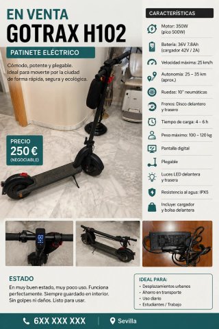 Patinete Eléctrico GOTRAX H102