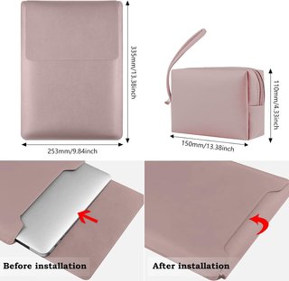 Custodia portatile 13-14 pollici rosa + trousse