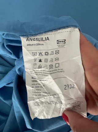 Funda Nórdica 240x220 Ikea Azul con dos almohadas