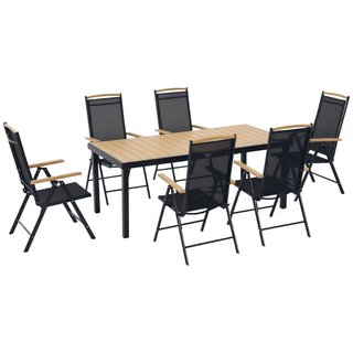 Set 7Pz Tavolo con Sedie da Giardino Pieghevoli e