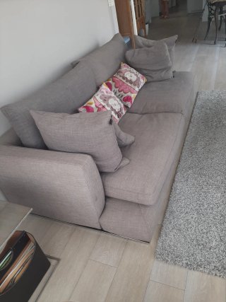 Sofá 2 plazas tela gris