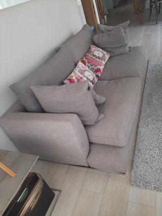 Sofá 2 plazas tela gris