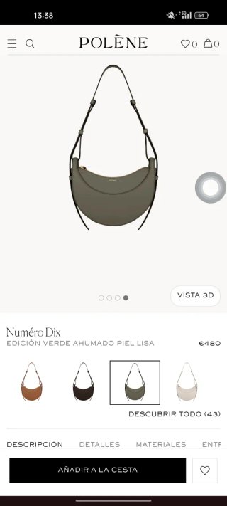 Bolso Polene Dix Gris nuevo con Etiqueta