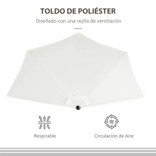 Sombrilla de jardín beige y negra