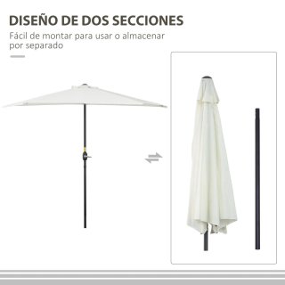 Sombrilla de jardín beige y negra