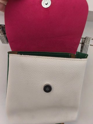 Mochila Piel Italia Rosa y Blanca