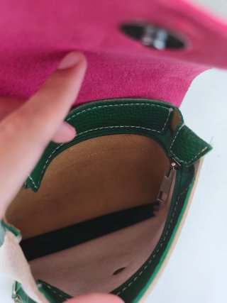 Mochila Piel Italia Rosa y Blanca