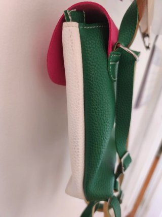 Mochila Piel Italia Rosa y Blanca