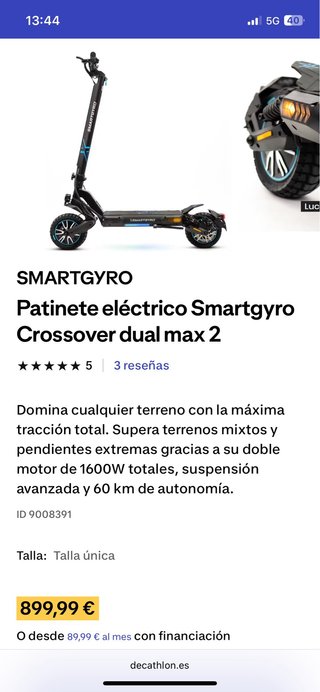 Patinete Eléctrico Smartgyro Crossover Dual Max 2