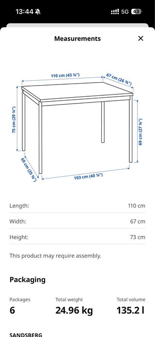 Mesa comedor negra Ikea como nueva