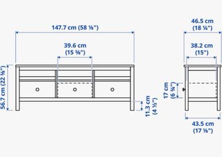 Mueble TV Ikea Hemnes Madera y Blanco
