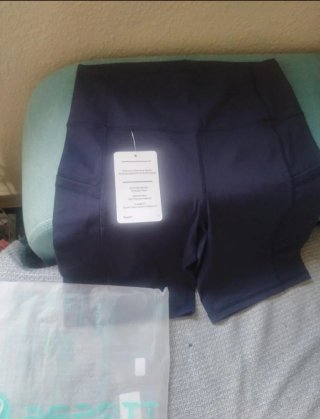 Mallas cortas deportivas mujer azul