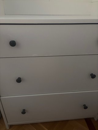 Armario HAUGA Ikea 3 cajones blanco
