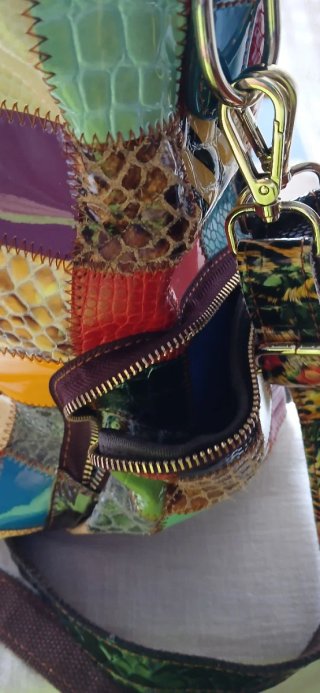 Bolso Mochila Patchwork Multicolor cuero