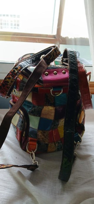 Bolso Mochila Patchwork Multicolor cuero