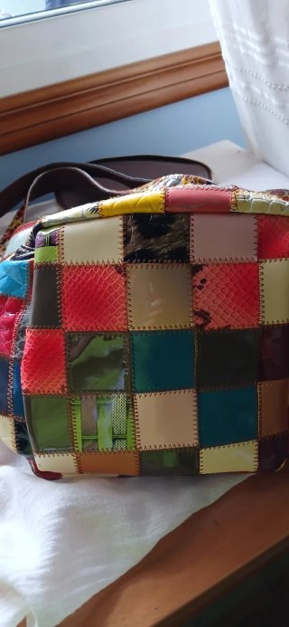 Bolso Mochila Patchwork Multicolor cuero