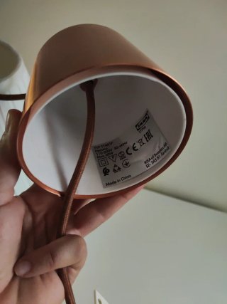 Lámpara de techo tela y metal cobre