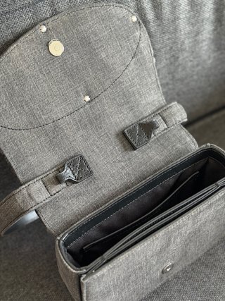 Bolso Diesel original 1DR Logo Cristal Denim Gris