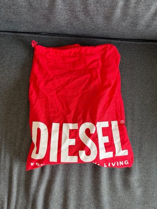 Bolso Diesel original 1DR Logo Cristal Denim Gris