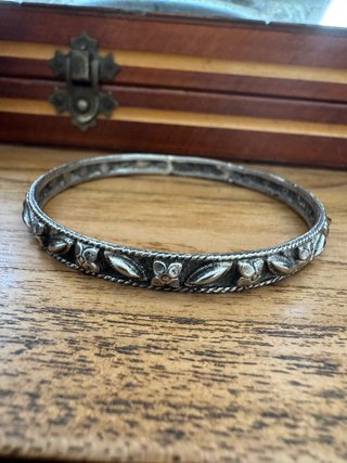 Pulsera vintage latón bañada en plata