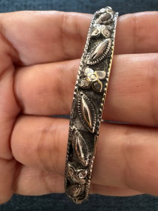 Pulsera vintage latón bañada en plata