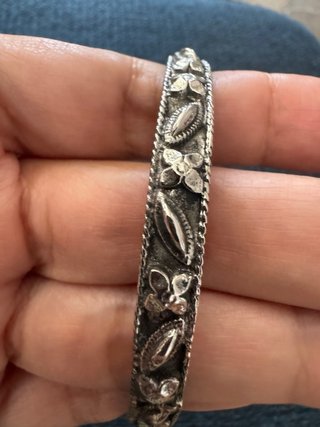 Pulsera vintage latón bañada en plata