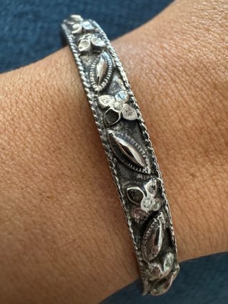Pulsera vintage latón bañada en plata