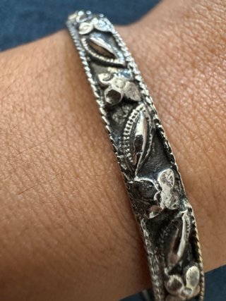 Pulsera vintage latón bañada en plata