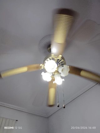 Ventilador de techo madera y ratán