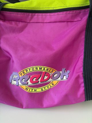 Bolso Deporte Vintage Reebok Rosa y Verde