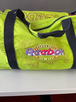 Bolso Deporte Vintage Reebok Rosa y Verde