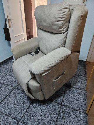 Sillón relax reclinable tela beige