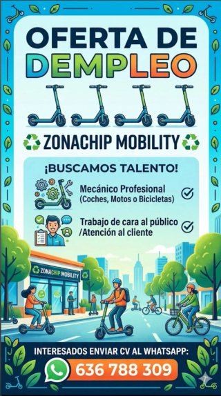 Oferta de empleo mecanico de patinetes electricos