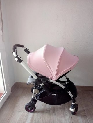 Carro Bugaboo Bee 5 gris y rosa