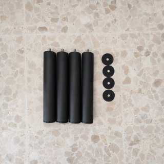 4 Patas Metálicas Negras para Somier