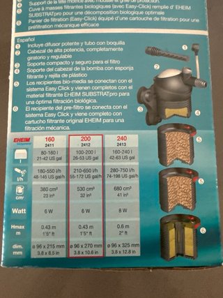 Filtro EHEIM biopower 200 - Acuario