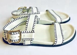 Sandalias FRAME blancas y doradas