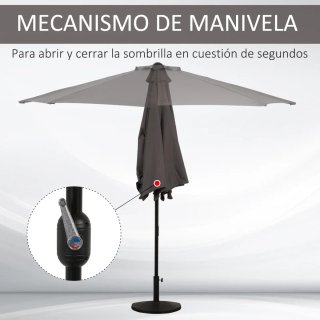 Sombrilla Jardín 269x138x236 cm