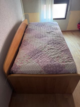 Cama individual 90 con mueble de madera
