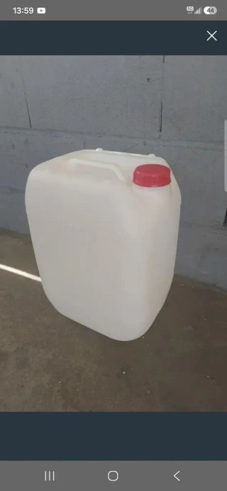Garrafa 25L Plástico Blanca Tapa Roja