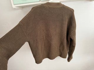 Chaqueta Zara punto bolsillos verde S