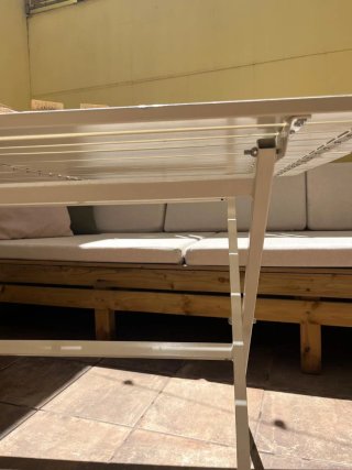 Mesa plegable de aluminio blanca