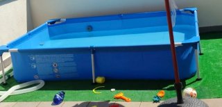 Piscina familiar Bestway azul + depuradora