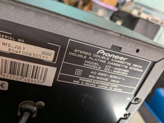 Pioneer CT-W208R Stereo Doppio Cassette Deck