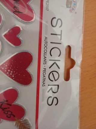 Pegatinas Corazones Love y Kiss