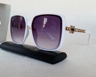 Occhiali da sole donna bianchi con aste oro