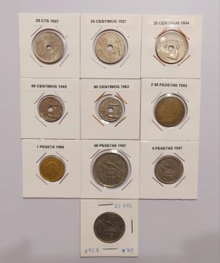 Lote monedas españolas Franco