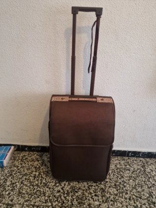 Maleta de viaje marrón con ruedas coje de 10 kilos